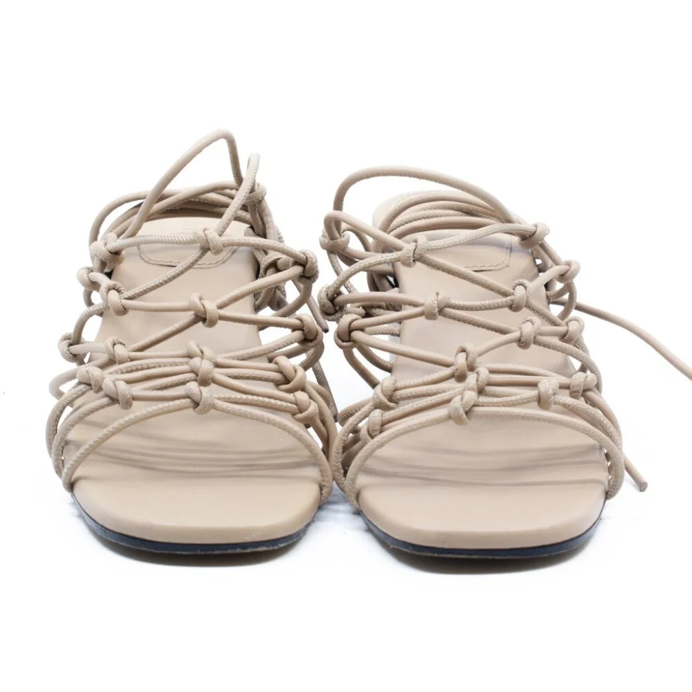 Chloe Jamie Leather Lace-Up Sandals - Picture 3 of 8